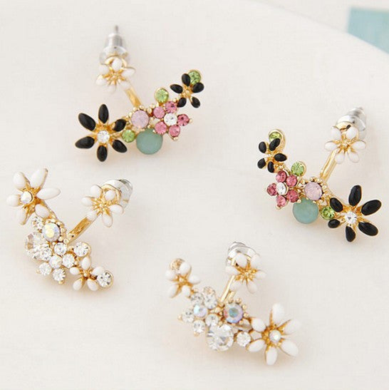 Flower Crystal Stud Earrings
